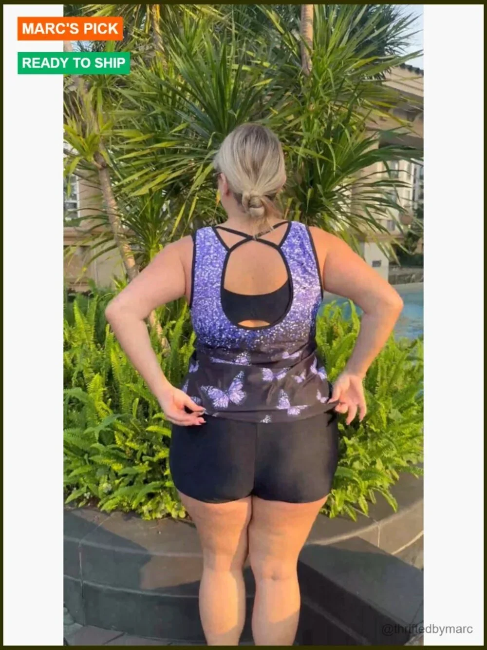 3 Piece Tankini Set with Swim Shorts Plus Size Modest Bathing Suit